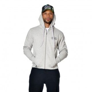 Sweat à Capuche Zippé Gris Molletoné SLIMAN | Homme - Vondutch Vondutch - 1