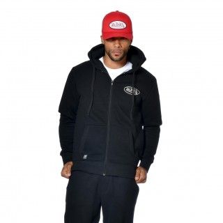 Sweat à Capuche Zippé Noir Molletoné SLIMAN | Homme - Vondutch Vondutch - 1