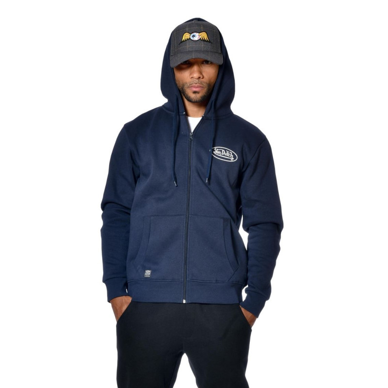 Sweat à Capuche Zippé Bleu Molletoné SLIMAN | Homme - Vondutch Vondutch - 1