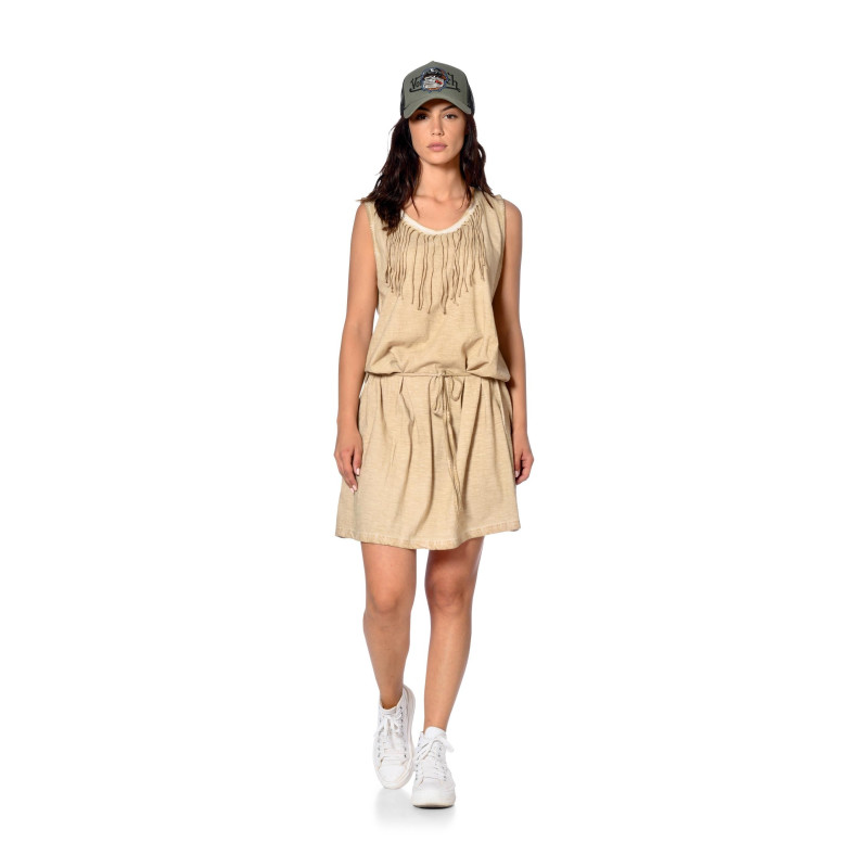Robe sans manche franges femme en coton Jen Vondutch - 1
