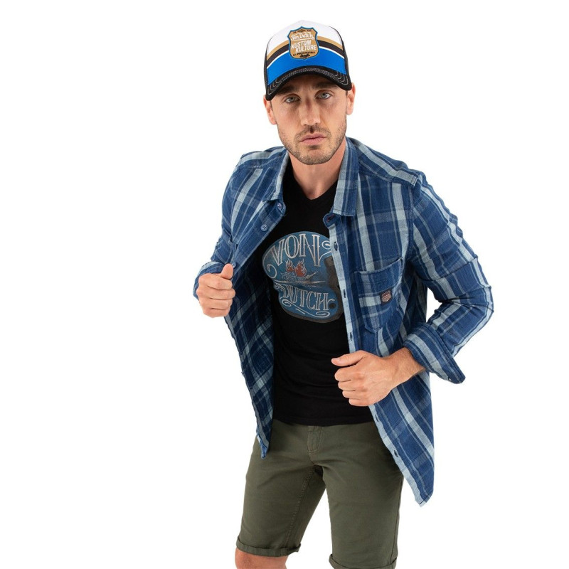 Chemise en Coton coupe Régular Manches longues Bleue JONY | Homme - Vondutch Vondutch - 1
