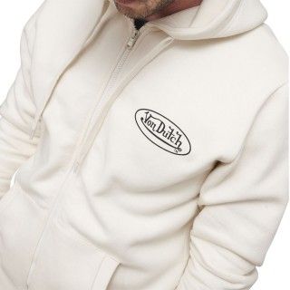 Sweat à Capuche Zippé Beige Molletoné SLIMAN | Homme - Vondutch Vondutch - 2