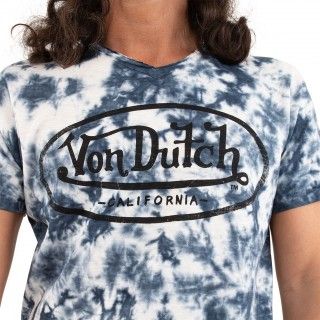 Tee Shirt Bleu coupe Régular Col V effet Tie and Dye RON | Homme - Vondutch Vondutch - 2