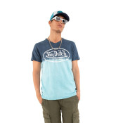 Tee Shirt Bleu coupe Régular Col V effet Dégradé, Tie and Dye RON | Homme - Vondutch Vondutch - 1