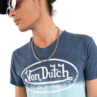 T-shirt à col effet tie and die dégradé V homme Ron en coton Vondutch - 2