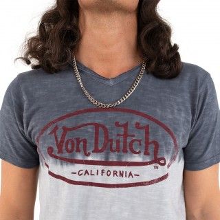 Tee Shirt Gris coupe Régular Col V effet Dégradé, Tie and Dye RON | Homme - Vondutch Vondutch - 2