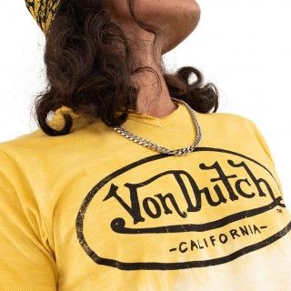Tee Shirt Jaune coupe Régular Col V effet Dégradé, Tie and Dye RON | Homme - Vondutch Vondutch - 2