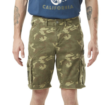 Bermuda Cargo Droit Camouflage Vert | Homme - Vondutch