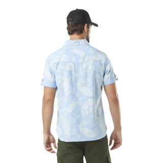 Chemise Coton coupe Regular Manches courtes Bleue TROPICAL | Homme - Vondutch Vondutch - 2