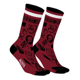 Lot de 2 paires de chaussettes tennis fantaisies noires, rouges | Homme- Vondutch Vondutch - 2