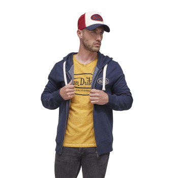 Sweat zippé avec capuche homme en coton Camp