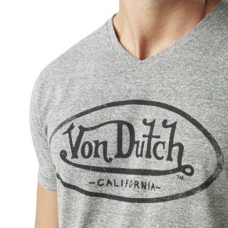 Tee Shirt Gris coupe Régular Col V effet Flammé TYRON | Homme - Vondutch Vondutch - 2