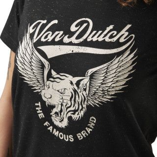 Tee Shirt Noir coupe Regular effet Chiné FAMOUS | Femme - Vondutch Vondutch - 2