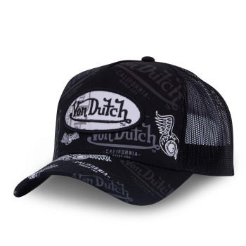 Casquette Vondutch Noir, Gris, Trucker Snapback Graffiti