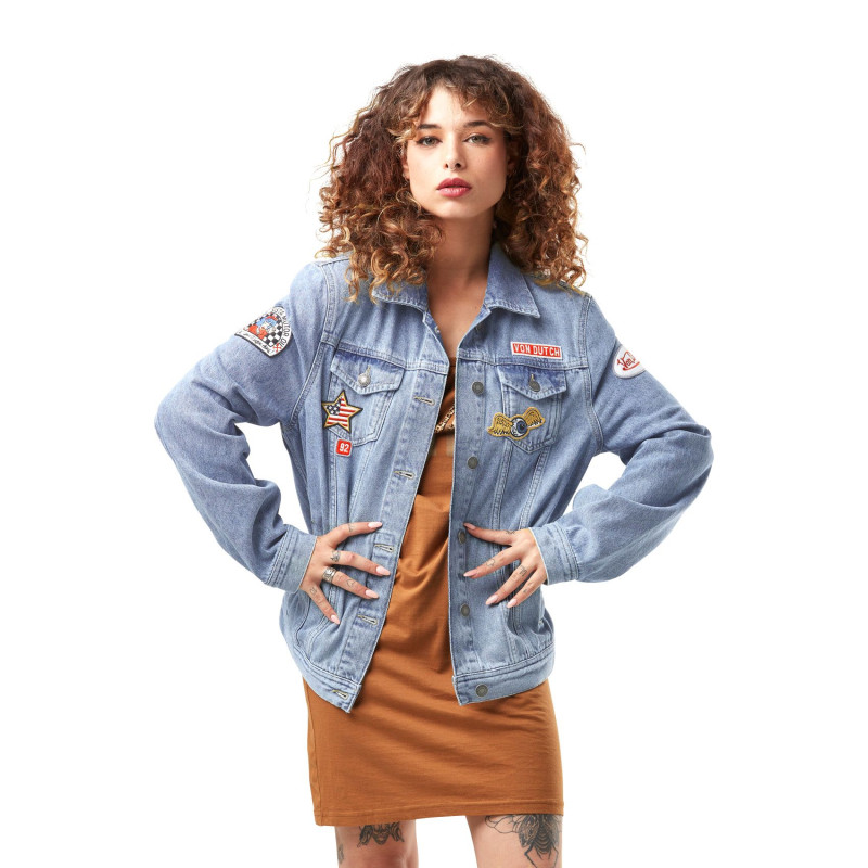 Veste en Jean effet Délavé, Usé Mi saison Bleue SALLY | Femme - Vondutch Vondutch - 1