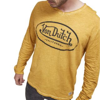 Tee Shirt Jaune coupe Régular Col V effet Flammé RONY | Homme - Vondutch Vondutch - 2