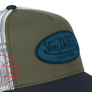 Casquette Vondutch Bleu/Kaki/Blanc Trucker Snapback effet Usé NAVY