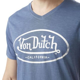 Tee Shirt Bleu marine coupe Regular Col V effet Flammé TYRON | Homme - Vondutch
