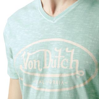Tee Shirt Vert opaline coupe Regular Col V effet Flammé TYRON | Homme - Vondutch