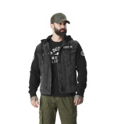 Von Dutch men's bi-material black denim Used jacket