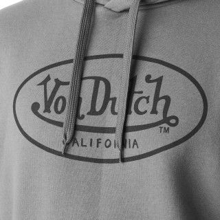 Sweat à Capuche Gris Molletoné BRAND | Homme - Vondutch | Von Dutch