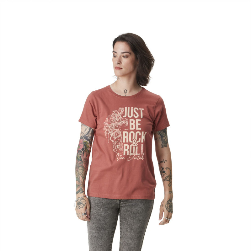 Tee Shirt Orange coupe Régular Col rond ROCK | Femme - Vondutch