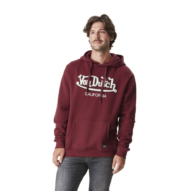 Sweat à capuche Rouge Molletoné, logo bouclette, BART | Homme - Vondutch
