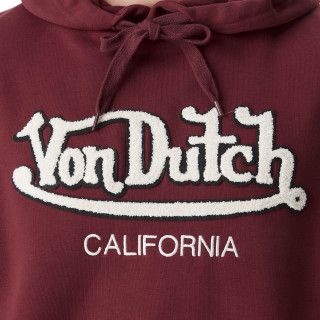 Sweat à capuche Rouge Molletoné, logo bouclette, BART | Homme - Vondutch