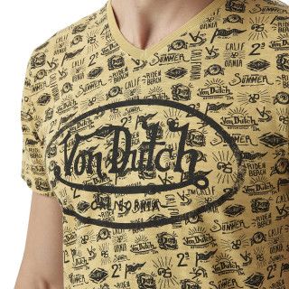 Tee Shirt Beige coupe Regular Col V TYRON | Homme - Vondutch