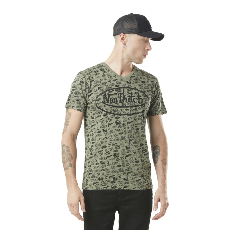 Tee Shirt Vert coupe Regular Col V TYRON | Homme - Vondutch