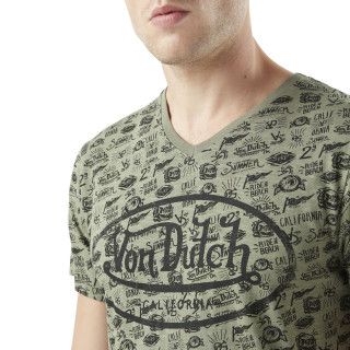 Tee Shirt Vert coupe Regular Col V TYRON | Homme - Vondutch