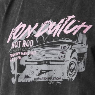 Crop Top Gris coupe Oversize Col rond effet Flammé CAR | Femme - Vondutch