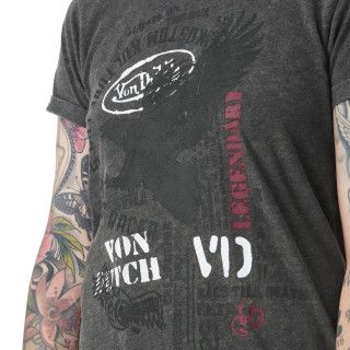 Tee Shirt Gris coupe Regular Col rond effet Flammé Stencil | Femme - Vondutch