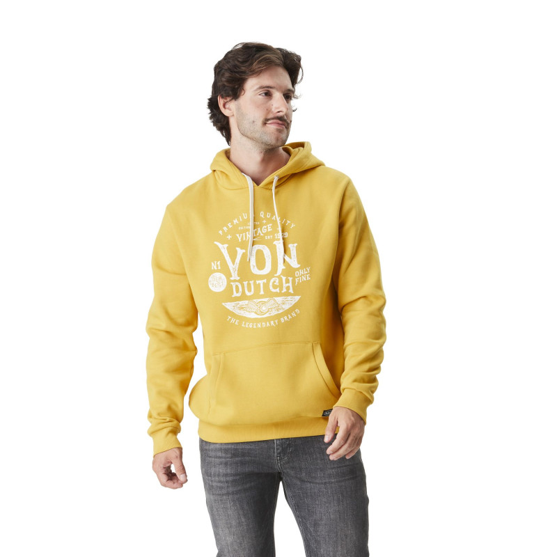Sweat à capuche Jaune Molletoné PRESTON | Homme - Vondutch
