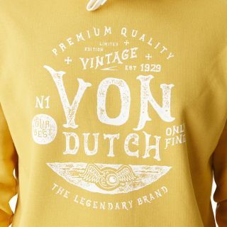 Sweat à capuche Jaune Molletoné PRESTON | Homme - Vondutch