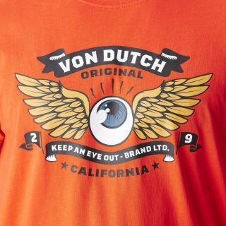 Tee Shirt Orange coupe Regular Col rond WINGS | Homme - Vondutch