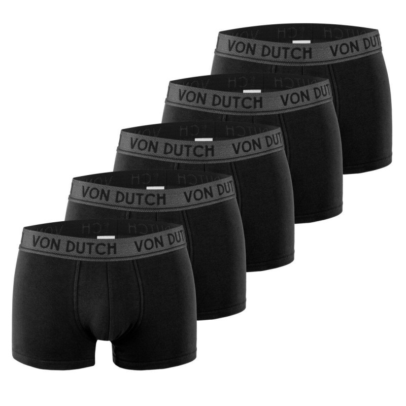 Lot de 5 Boxers homme Coton Noir, Collection Original | Vondutch