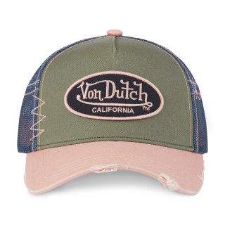 Casquette Vondutch Rose Trucker Snapback effet Usé, Patch Brodé USED | Von Dutch