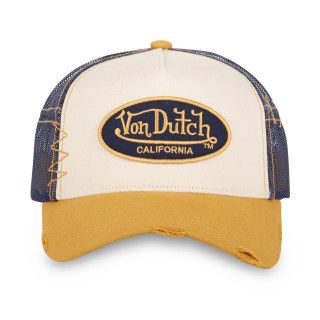 Casquette Vondutch Jaune Trucker Snapback effet Usé, Patch Brodé USED | Von Dutch