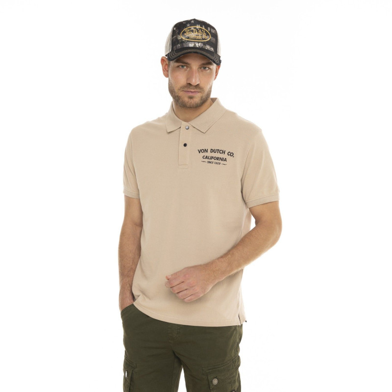 Polo Beige coupe Regular Col boutonné COMPANY | homme - Vondutch | Von Dutch