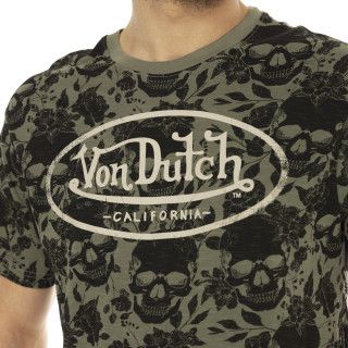 Tee Shirt Kaki coupe Regular Col rond All Over BRAD | Homme - Vondutch | Von Dutch