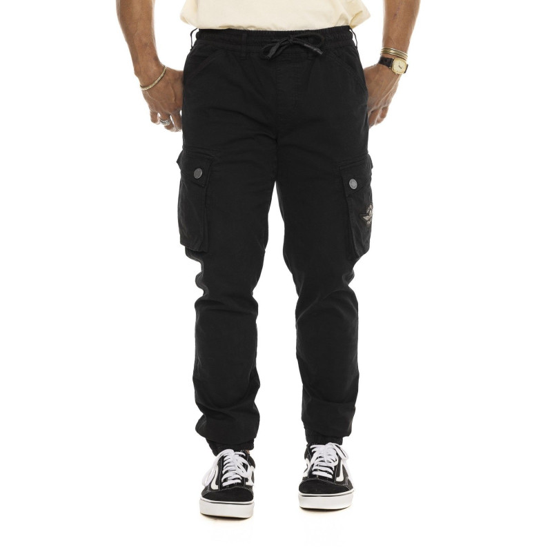 Pantalon Cargo en Coton coupe Droit Noir BATTLE | Homme - Vondutch | Von Dutch