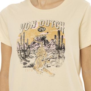 Tee Shirt Beige coupe Regular Col rond effet Usé ARIZONA | Femme - Vondutch | Von Dutch