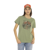 Tee Shirt Vert coupe Regular Col rond effet Usé ARIZONA | Femme - Vondutch | Von Dutch