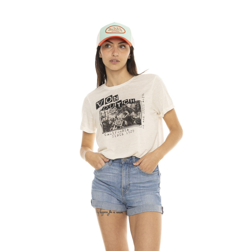 Tee Shirt Beige coupe Regular Col rond PHOTO | Femme - Vondutch | Von Dutch