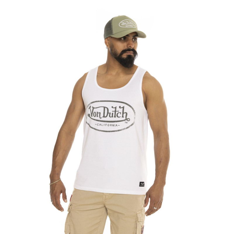 Débardeur Blanc coupe Régular Col rond BASE | homme - Vondutch | Von Dutch