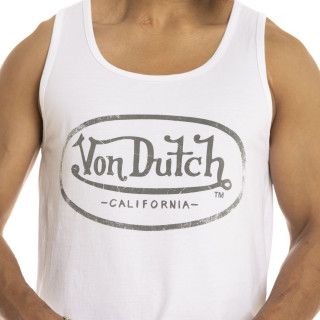 Débardeur Blanc coupe Régular Col rond BASE | homme - Vondutch | Von Dutch