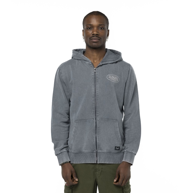 Sweat à capuche Zippé coupe Comfort fit Gris CRUZ | Homme - Vondutch | Von Dutch