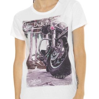 Tee Shirt Blanc coupe Regular Col rond PHOTO | Femme - Vondutch | Von Dutch