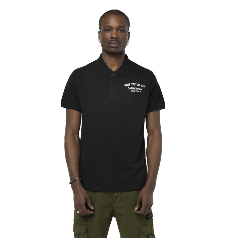 Polo Noir coupe Regular Col boutonné COMPANY | homme - Vondutch | Von Dutch